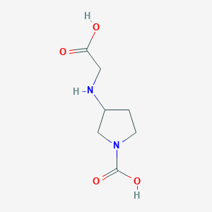 molecular formula C7H12N2O4 B12892966 3-((Carboxymethyl)amino)pyrrolidine-1-carboxylic acid 