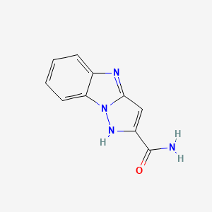 molecular formula C10H8N4O B12892997 4H-Pyrazolo[1,5-a]benzimidazole-2-carboxamide CAS No. 94782-81-7