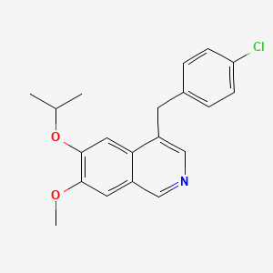 molecular formula C20H20ClNO2 B12893018 4-[(4-Chlorophenyl)methyl]-7-methoxy-6-[(propan-2-yl)oxy]isoquinoline CAS No. 88708-11-6