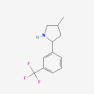 molecular formula C12H14F3N B12893020 4-Methyl-2-(3-(trifluoromethyl)phenyl)pyrrolidine 