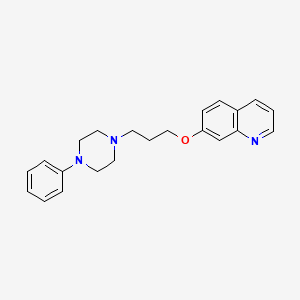 molecular formula C22H25N3O B12893028 Quinoline, 7-(3-(4-phenyl-1-piperazinyl)propoxy)- CAS No. 84344-70-7