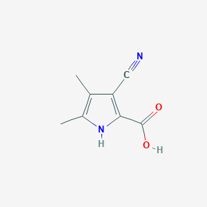 molecular formula C8H8N2O2 B12893037 3-cyano-4,5-dimethyl-1H-pyrrole-2-carboxylic acid CAS No. 26187-37-1