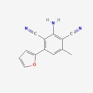 molecular formula C13H9N3O B12893053 2-Amino-4-(furan-2-yl)-6-methylbenzene-1,3-dicarbonitrile CAS No. 219616-98-5