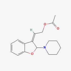 molecular formula C17H21NO3 B12893061 2-(2-(Piperidin-1-yl)benzofuran-3(2H)-ylidene)ethyl acetate 