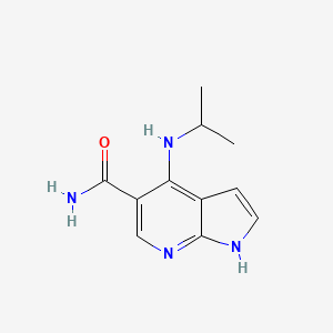 molecular formula C11H14N4O B12893076 4-(Isopropylamino)-1h-pyrrolo[2,3-b]pyridine-5-carboxamide CAS No. 920960-01-6