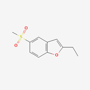 molecular formula C11H12O3S B12893088 2-Ethyl-5-(methylsulfonyl)benzofuran 