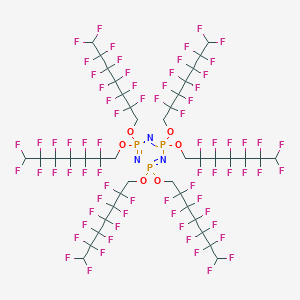 molecular formula C42H18F72N3O6P3 B128931 2,2,4,4,6,6-六(2,2,3,3,4,4,5,5,6,6,7,7-十二氟庚氧基)-1,3,5-三氮-2λ5,4λ5,6λ5-三磷杂环己-1,3,5-三烯 CAS No. 3830-74-8