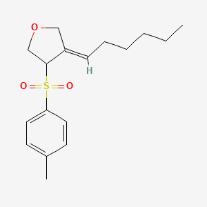 molecular formula C17H24O3S B12893135 (E)-3-Hexylidene-4-tosyltetrahydrofuran 