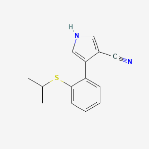 4-{2-[(Propan-2-yl)sulfanyl]phenyl}-1H-pyrrole-3-carbonitrile