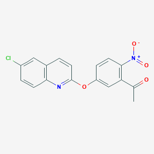 1-{5-[(6-Chloroquinolin-2-yl)oxy]-2-nitrophenyl}ethan-1-one