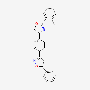 molecular formula C25H22N2O2 B12893237 5-Phenyl-3-(4-(2-(o-tolyl)-4,5-dihydrooxazol-4-yl)phenyl)-4,5-dihydroisoxazole 