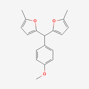 molecular formula C18H18O3 B12893283 Furan, 2,2'-[(4-methoxyphenyl)methylene]bis[5-methyl- CAS No. 86694-55-5