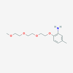 molecular formula C14H23NO4 B12893294 2-(2-(2-(2-Methoxyethoxy)ethoxy)ethoxy)-5-methylaniline CAS No. 827325-28-0