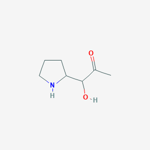 molecular formula C7H13NO2 B12893300 1-Hydroxy-1-(pyrrolidin-2-yl)propan-2-one 