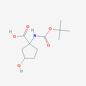 molecular formula C11H19NO5 B1289332 1-Tert-butoxycarbonylamino-3-hydroxy-cyclopentanecarboxylic acid 