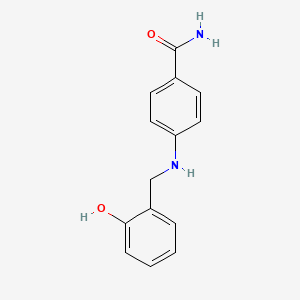 molecular formula C14H14N2O2 B1289333 4-{[(2-Hydroxyphenyl)methyl]amino}benzamide 