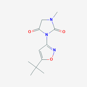 molecular formula C11H15N3O3 B12893347 3-(5-tert-Butyl-1,2-oxazol-3-yl)-1-methylimidazolidine-2,4-dione CAS No. 95460-46-1