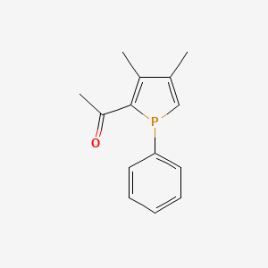 molecular formula C14H15OP B12893368 1-(3,4-Dimethyl-1-phenyl-1H-phosphol-2-yl)ethanone 