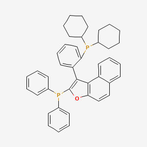 molecular formula C42H42OP2 B12893436 (-)-Dicyclohexyl(2-(2-(diphenylphosphino)naphtho[2,1-b]furan-1-yl)phenyl)phosphine 