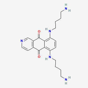 molecular formula C21H27N5O2 B12893477 6,9-Bis((4-aminobutyl)amino)benzo[g]isoquinoline-5,10-dione CAS No. 144511-04-6