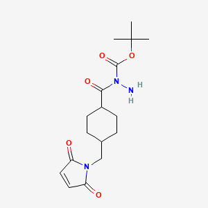 molecular formula C17H25N3O5 B12893502 tert-Butyl 1-(4-((2,5-dioxo-2,5-dihydro-1H-pyrrol-1-yl)methyl)cyclohexanecarbonyl)hydrazinecarboxylate 