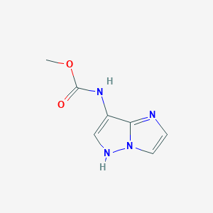 molecular formula C7H8N4O2 B12893508 Methyl 1H-imidazo[1,2-b]pyrazol-7-ylcarbamate 