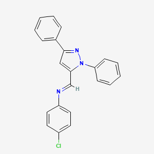 (E)-N-(4-Chlorophenyl)-1-(1,3-diphenyl-1H-pyrazol-5-yl)methanimine