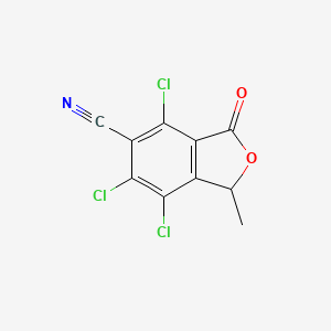 molecular formula C10H4Cl3NO2 B12893574 4,6,7-Trichloro-1-methyl-3-oxo-1,3-dihydro-2-benzofuran-5-carbonitrile CAS No. 194923-81-4