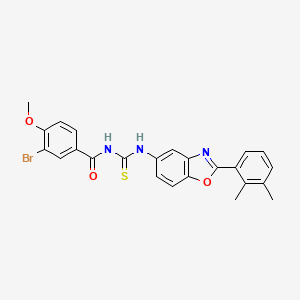 molecular formula C24H20BrN3O3S B12893603 3-bromo-N-{[2-(2,3-dimethylphenyl)-1,3-benzoxazol-5-yl]carbamothioyl}-4-methoxybenzamide CAS No. 590396-61-5