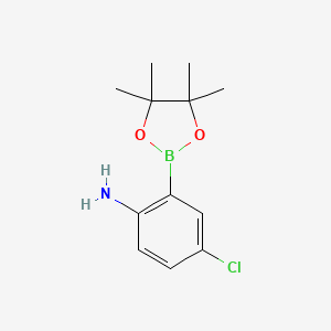 molecular formula C12H17BClNO2 B1289376 4-Chloro-2-(4,4,5,5-tetramethyl-1,3,2-dioxaborolan-2-yl)aniline CAS No. 1073371-77-3