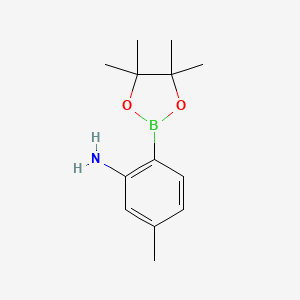 molecular formula C13H20BNO2 B1289379 5-Methyl-2-(4,4,5,5-tetramethyl-1,3,2-dioxaborolan-2-yl)aniline CAS No. 863578-36-3