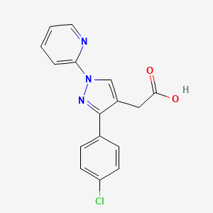 [3-(4-Chlorophenyl)-1-(pyridin-2-yl)-1H-pyrazol-4-yl]acetic acid