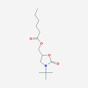 (3-Tert-butyl-2-oxo-1,3-oxazolidin-5-YL)methyl hexanoate