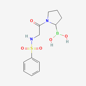 {1-[N-(Benzenesulfonyl)glycyl]pyrrolidin-2-yl}boronic acid