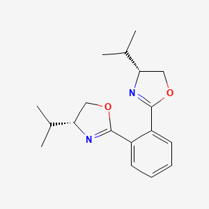 molecular formula C18H24N2O2 B12894221 1,2-Bis((R)-4-isopropyl-4,5-dihydrooxazol-2-yl)benzene 