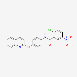 Benzamide, 2-chloro-5-nitro-N-[4-(2-quinolinyloxy)phenyl]-