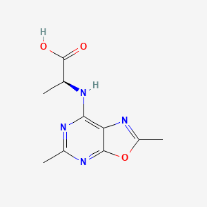 molecular formula C10H12N4O3 B12894358 Alanine, N-(2,5-dimethyloxazolo(5,4-d)pyrimidin-7-yl)-, L- CAS No. 102248-96-4