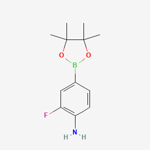 molecular formula C12H17BFNO2 B1289440 2-氟-4-(4,4,5,5-四甲基-1,3,2-二氧杂硼环-2-基)苯胺 CAS No. 819058-34-9