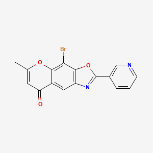 4-Bromo-6-methyl-2-(3-pyridinyl)-8H-chromeno(6,7-d)(1,3)oxazol-8-one