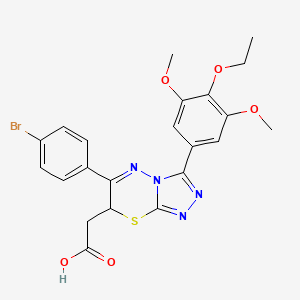 2-(6-(4-Bromophenyl)-3-(4-ethoxy-3,5-dimethoxyphenyl)-7H-[1,2,4]triazolo[3,4-b][1,3,4]thiadiazin-7-yl)acetic acid