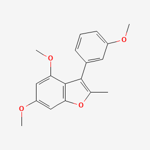 molecular formula C18H18O4 B12894620 4,6-Dimethoxy-3-(3-methoxyphenyl)-2-methyl-1-benzofuran CAS No. 922140-91-8