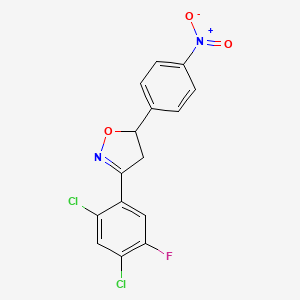 3-(2,4-Dichloro-5-fluorophenyl)-5-(4-nitrophenyl)-4,5-dihydro-1,2-oxazole