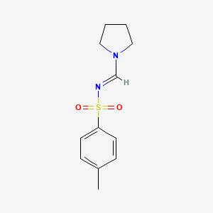 molecular formula C12H16N2O2S B12894761 4-Methyl-N-(1-pyrrolidinylmethylene)benzenesulfonamide CAS No. 57988-74-6