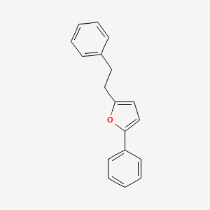 molecular formula C18H16O B12894780 2-Phenyl-5-(2-phenylethyl)furan CAS No. 1222-76-0