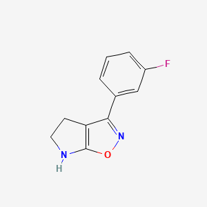 molecular formula C11H9FN2O B12894786 3-(3-Fluorophenyl)-5,6-dihydro-4H-pyrrolo[3,2-d]isoxazole 