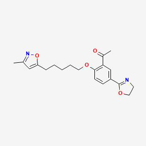 Ethanone, 1-(5-(4,5-dihydro-2-oxazolyl)-2-((5-(3-methyl-5-isoxazolyl)pentyl)oxy)phenyl)-