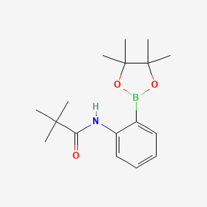 molecular formula C17H26BNO3 B1289515 2,2-dimethyl-N-[2-(4,4,5,5-tetramethyl-1,3,2-dioxaborolan-2-yl)phenyl]propanamide CAS No. 1073354-10-5