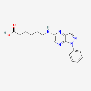 6-((1-Phenyl-1H-pyrazolo[3,4-b]pyrazin-5-yl)amino)hexanoic acid