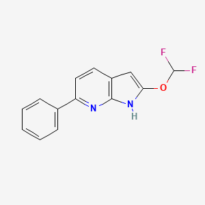 molecular formula C14H10F2N2O B12895168 2-(Difluoromethoxy)-6-phenyl-1H-pyrrolo[2,3-b]pyridine 