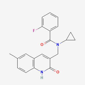 N-Cyclopropyl-2-fluoro-N-((6-methyl-2-oxo-1,2-dihydroquinolin-3-yl)methyl)benzamide